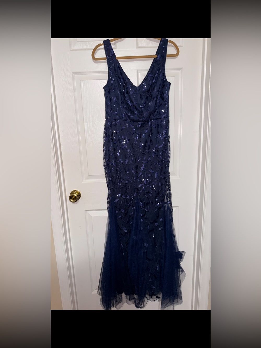 Ever Pretty Navy Blue Sequin Maxi Dress